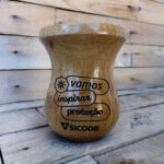 Gravação Laser em Cuia de Madeira Imbuia Fábrica Profissional