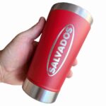 Gravação a Laser Copo Térmico Pintura a Pó Salvados Vermelho