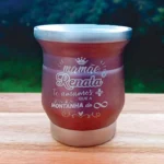 Gração a Laser em Cuia Térmica Inox Colorida Bronze