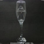 Gravação a laser em copo de vidro taça campagne