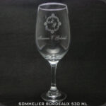 Gravação a laser em copo de vidro taça vinho sommelier